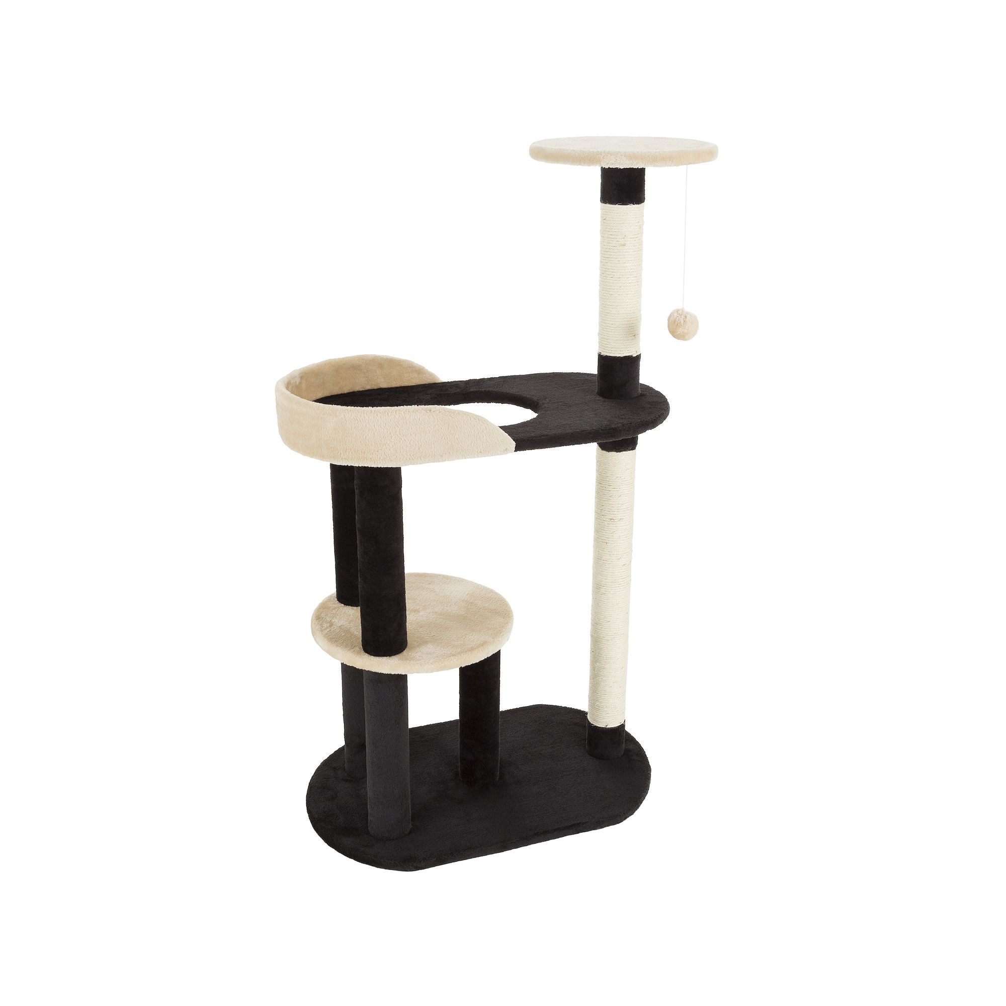 PetMaker Pet Pal 3-Tier, 42.25-Inch Cat Tree with 2 Scratching Posts, Beige