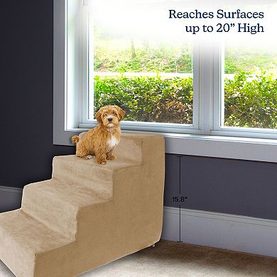 PetMaker Pet Pal High Density Foam Pet Stairs 4 Steps with Washable Cover