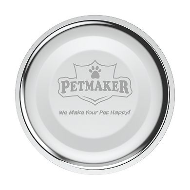 PetMaker Pet Pal Raised Stainless Steel Food & Water Bowls with Decorative Stand