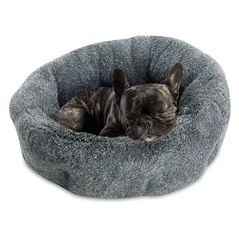 Sleepy Pet Quilted Oval Cuddler Pet Bed, Grey, Small