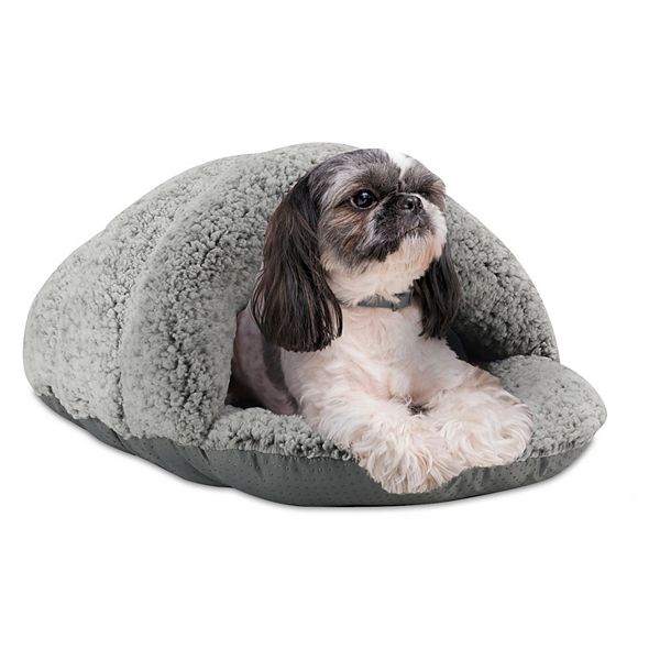 Sleepy Pet Slipper Oval Cuddler Pet Bed - Silver (SMALL)