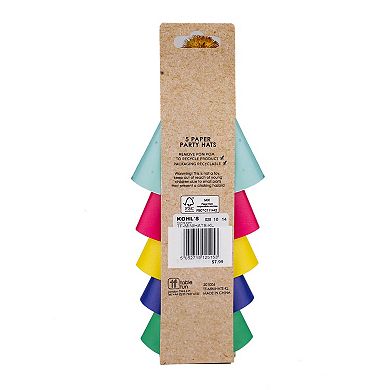 Talking Tables Rainbow Mini Paper Party Hats 5-Pack