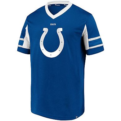 Men's Fanatics Branded Shaquille Leonard Royal Indianapolis Colts Hashmark Player Name & Number V-Neck Top