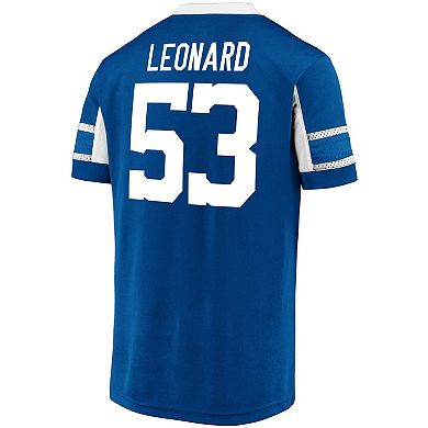 Men's Fanatics Branded Shaquille Leonard Royal Indianapolis Colts Hashmark Player Name & Number V-Neck Top