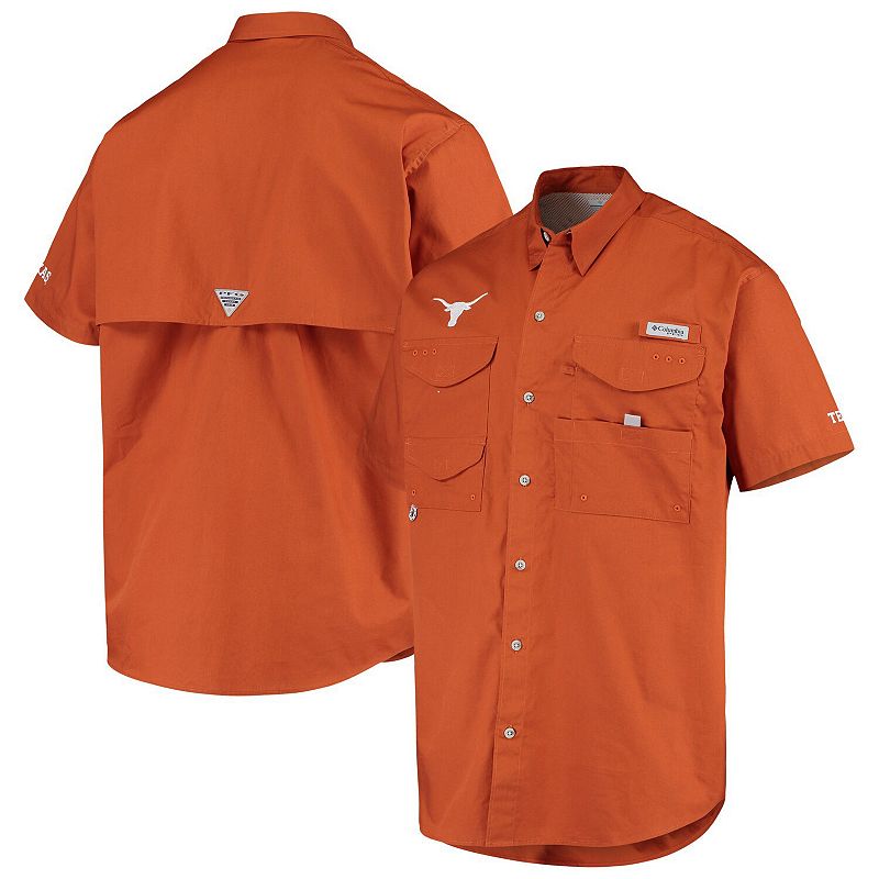 Mens Columbia PFG Texas Orange Texas Longhorns Bonehead Button-Up Shirt, S