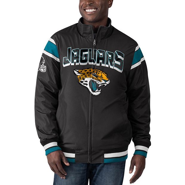 Men's G-III Sports by Carl Banks Black/Heathered Charcoal Jacksonville  Jaguars Fast Pace Reversible Full-Zip Jacket