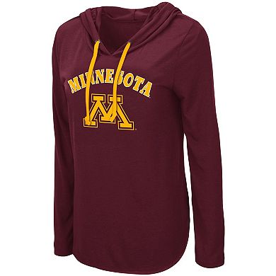 Women's Colosseum Maroon Minnesota Golden Gophers My Lover Lightweight Hooded Long Sleeve T-Shirt