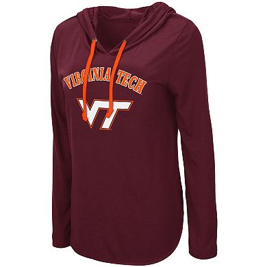 Women's Colosseum Maroon Virginia Tech Hokies My Lover Lightweight Hooded Long Sleeve T-Shirt