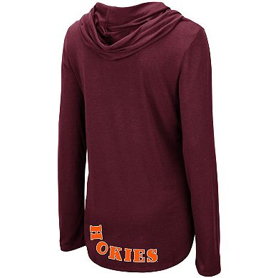 Women's Colosseum Maroon Virginia Tech Hokies My Lover Lightweight Hooded Long Sleeve T-Shirt