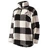 Women's G-III 4Her by Carl Banks Black/White Colorado Avalanche Plaid Sherpa Quarter-Zip Jacket