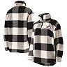 Women's G-III 4Her by Carl Banks Black/White Colorado Avalanche Plaid Sherpa Quarter-Zip Jacket