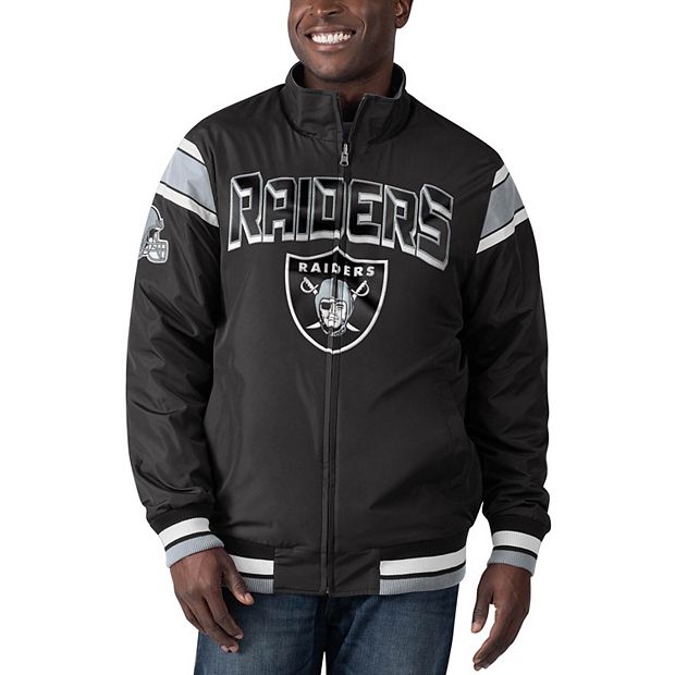  G-III Sports Men's Black/Charcoal Las Vegas Raiders Fast Pace  Reversible Full-Zip Jacket : Sports & Outdoors