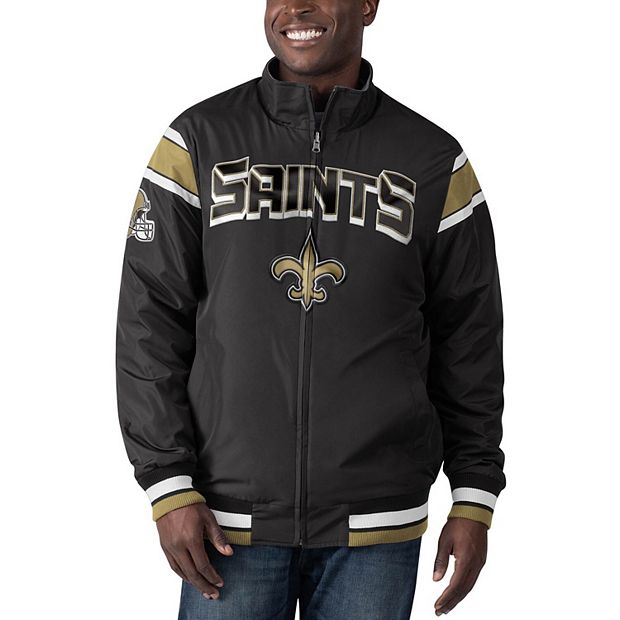 Men's G-III Sports by Carl Banks Black/Charcoal New Orleans Saints Offside  Reversible Full-Zip