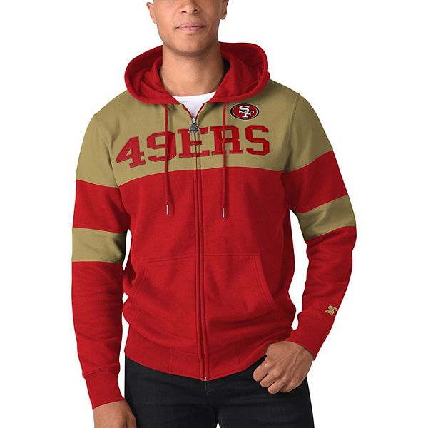 San Francisco 49ers Starter Playoffs Color Block Full-Zip Hoodie