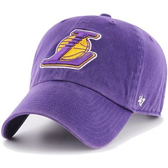 Men's '47 Purple Los Angeles Lakers Logo Clean Up Adjustable Hat
