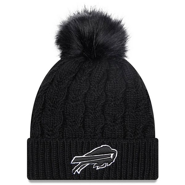 Outerstuff Youth Girls Black Pittsburgh Steelers Team Cable Cuffed Knit Hat  with Pom