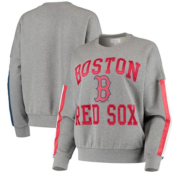 Women's Touch Heathered Gray Boston Red Sox Slouchy Freshman Sweatshirt