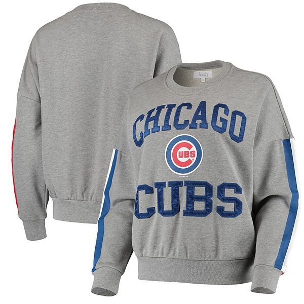 Women's Touch Heathered Gray Chicago Cubs Slouchy Freshman Sweatshirt