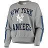 Women's Touch Heathered Gray New York Yankees Slouchy Freshman Sweatshirt