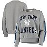 Women's Touch Heathered Gray New York Yankees Slouchy Freshman Sweatshirt