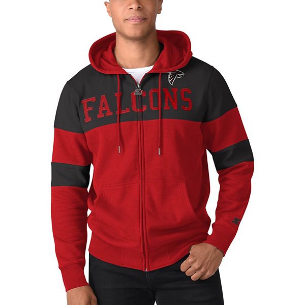 Starter Men's Red Atlanta Falcons Raglan Long Sleeve Hoodie T