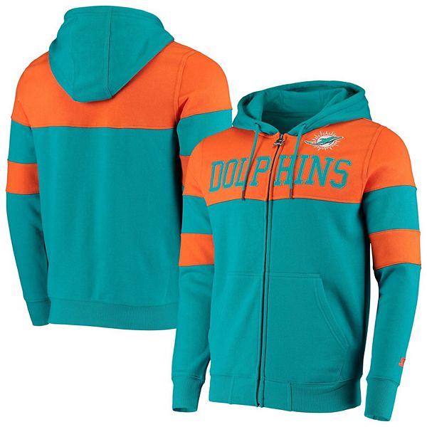 Starter Miami Dolphins Crew Neck Sweatshirt with Zip Pockets S / Dolphins Aqua Mens Sportswear