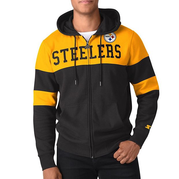 Men's Starter Black/Gold Pittsburgh Steelers Winning Team Full-Zip