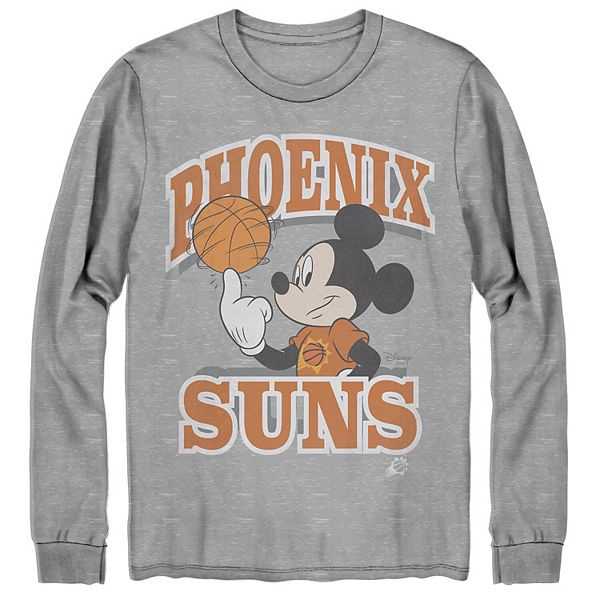 Mens Junk Food Gray Phoenix Suns Disney Mickey Team Spirit Long Sleeve