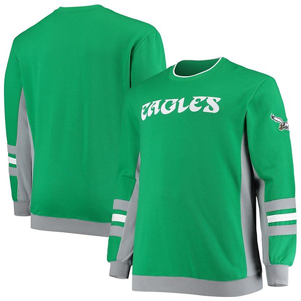 Men's Kelly Green Philadelphia Eagles Big & Tall Throwback Hometown Champs Pullover  Sweatshirt