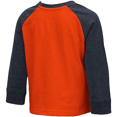 Toddler Colosseum Heathered Orange Auburn Tigers Long Sleeve Raglan T-Shirt