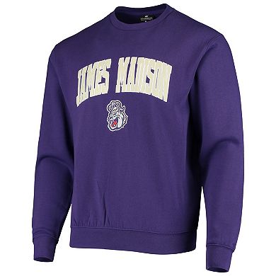 Men's Colosseum Purple James Madison Dukes Arch & Logo Tackle Twill Pullover Sweatshirt