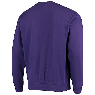 Men's Colosseum Purple James Madison Dukes Arch & Logo Tackle Twill Pullover Sweatshirt