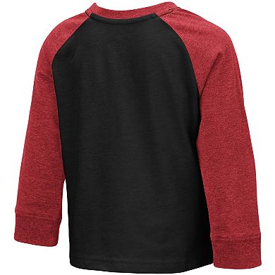 Toddler Colosseum Heathered Black Indiana Hoosiers Long Sleeve Raglan T-Shirt