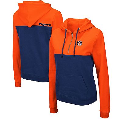 Women's Colosseum Orange/Navy Auburn Tigers Aidan Lightweight Half-Zip Hoodie