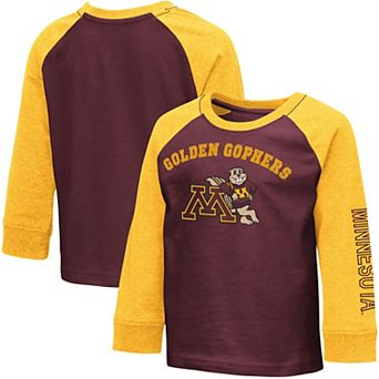 Toddler Colosseum Heathered Maroon Minnesota Golden Gophers Long Sleeve Raglan T-Shirt