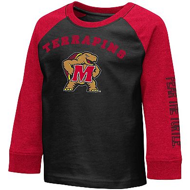 Toddler Colosseum Heathered Red Maryland Terrapins Animaniacs Long Sleeve Raglan T-Shirt