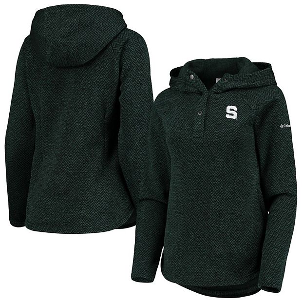 Women s Columbia Green Michigan State Spartans Darling Days Raglan Fleece Pullover Hoodie