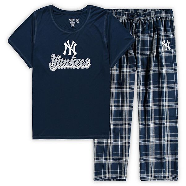 Youth Navy New York Yankees Holiday Long Sleeve T-Shirt & Pants Pajama Set