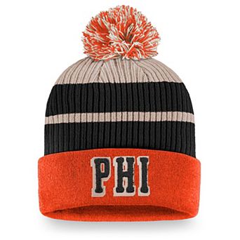 Men's Fanatics Branded Orange Philadelphia Flyers True Classics Cuffed Knit Hat with Pom