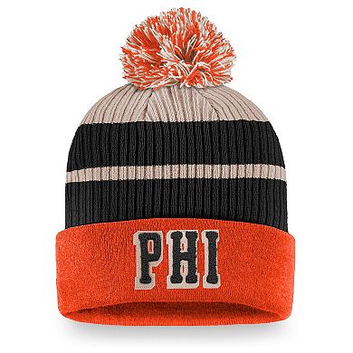 Men's Fanatics Branded Orange Philadelphia Flyers True Classics Cuffed Knit Hat with Pom
