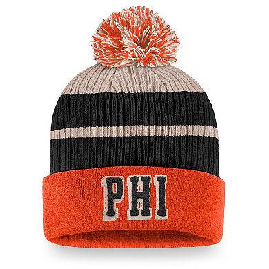 Men's Fanatics Branded Orange Philadelphia Flyers True Classics Cuffed Knit Hat with Pom