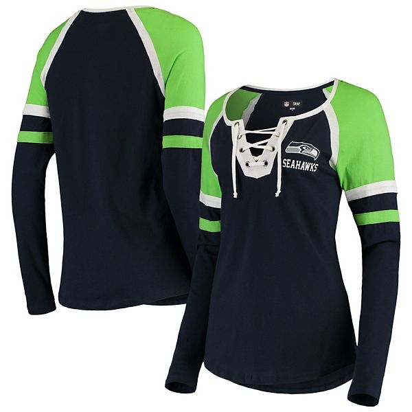 Official Ladies Seattle Seahawks Long Sleeved T-Shirts, Ladies Long Sleeved  Shirts, Seahawks Raglan Shirts, Ladies Henley Long Sleeve Shirts