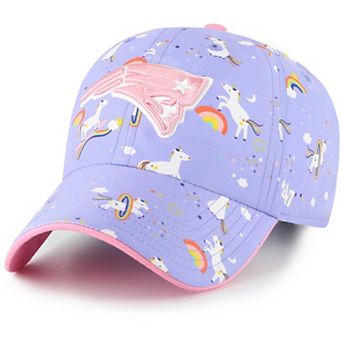 Girls Preschool '47 Purple New England Patriots Unicorn Clean Up Adjustable Hat