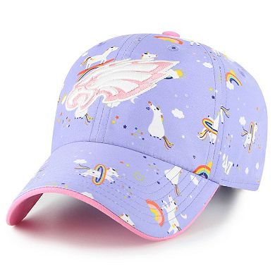 Girls Preschool '47 Purple Philadelphia Eagles Unicorn Clean Up Adjustable Hat