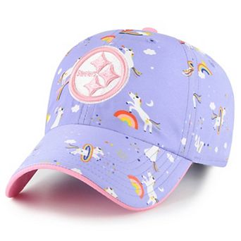 Girls Preschool '47 Purple Pittsburgh Steelers Unicorn Clean Up Adjustable Hat