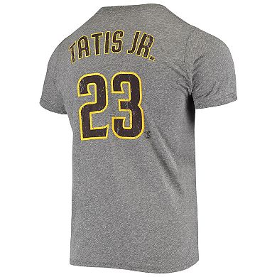 Men's Majestic Threads Fernando Tatis Jr. Heathered Gray San Diego Padres Name & Number Tri-Blend T-Shirt