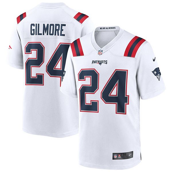 New England Patriots Nike Game Road Jersey - White - Custom - Mens