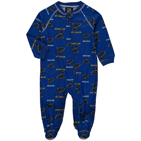 Infant Blue St. Louis Blues Team Print Raglan Zip Coverall