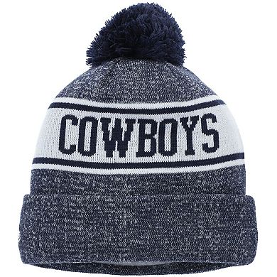 Men's New Era Gray/Navy Dallas Cowboys Banner Cuffed Knit Hat with Pom