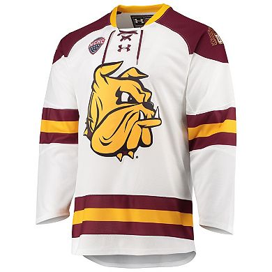 Men's Under Armour White Minnesota Duluth Bulldogs Replica Hockey Jersey